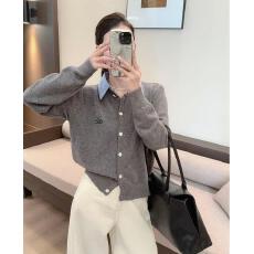 批发拼接衬衫领假两件内搭针织开衫女2025新款早秋款洋气减龄<b class='q'>上衣</b>外套