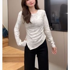 批发早秋新款长袖<b class='q'>短款</b>扎染打底<b class='q'>T</b><b class='q'>恤</b>内搭上衣