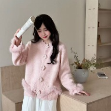 批发<b class='q'>大码</b><b class='q'>女装</b>胖mm秋新款2025绝美法式温柔毛衣重工立体花朵外套针织衫