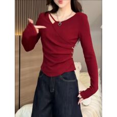 批发2025秋冬内搭女新款时尚纯色<b class='q'>百搭</b>收腰修身显瘦洋气长袖t上衣打底