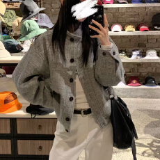 批发美式复古立领夹克外套女学生秋季新款设计感宽松百搭休闲棒球服