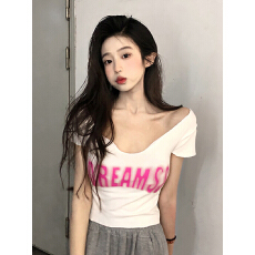 已出货 26支纯棉 短款夏季显瘦修身洋气短袖上衣女装ins潮