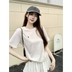 已出货 19支纯棉 220g100%绵短袖T恤小马标刺绣