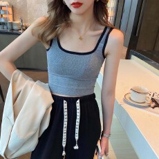 批发已出货 带胸垫小吊带<b class='q'>背心女</b>内搭外穿夏季美背文胸一体短款上衣