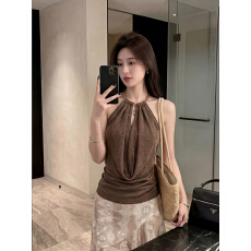 批发法式小资吊带上衣女夏季新款2026超火内搭独特设计感无袖坎肩背心