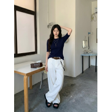 批发韩系五分中<b class='q'>袖</b>针织<b class='q'>T</b><b class='q'>恤</b>女夏季新款气质高智感修身显瘦百搭圆领上衣