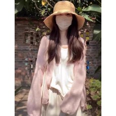 批发薄款防晒冰丝针织<b class='q'>开衫</b>外套<b class='q'>女</b>夏季宽松慵懒风松弛感外搭空调衫上衣