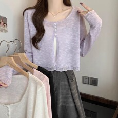 批发防晒<b class='q'>开衫</b><b class='q'>女</b>2026夏季新款爆款薄款冰丝披肩长袖针织短上衣外搭罩衫
