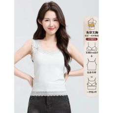 批发已出货 带胸垫蕾丝吊带背心女春夏<b class='q'>大码</b>胖mm内搭外穿无袖上衣