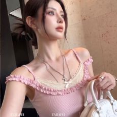 批发高品质蕾丝吊带背心女夏季款小个子修身短款显瘦<b class='q'>无袖</b>上衣
