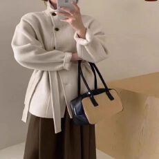批发高品质气质大衣女秋冬季中长款小个子短款韩系<b class='q'>毛呢</b>大衣<b class='q'>外套女</b>