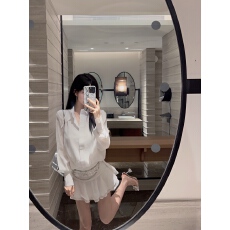 批发高品质韩系穿搭辣妹长袖<b class='q'>衬衫</b>连衣裙女纯欲高级感荷叶边短裙2026