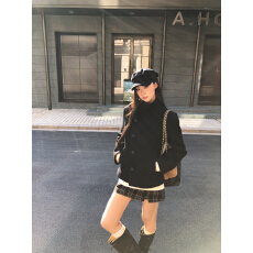 批发高品质黑色高级感呢子大衣女2026秋冬新款毛呢外套小个子<b class='q'>赫本</b><b class='q'>风</b>