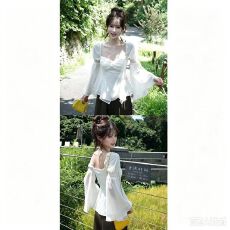 批发高品质荷叶边<b class='q'>雪纺衫</b>女士秋季温柔设计感修身甜美减龄上衣