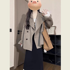 批发高品质【有内衬】大翻领呢子大衣女2026秋冬毛呢外套小个子<b class='q'>赫本</b><b class='q'>风</b>