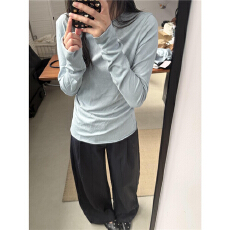 批发雪花棉纯色卷边tee<b class='q'>打底衫</b>
