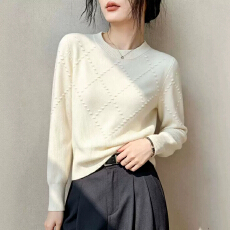 批发高品质巨好看圆领针织衫2026新款长袖女秋装内搭<b class='q'>打底</b>衫休闲百搭