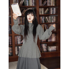 批发高品质【徳绒】法式复古半高领<b class='q'>打底衫</b>女秋冬修身内搭显瘦