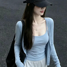 批发高品质克随心裁纯欲性感吊带U领小背心配外套女<b class='q'>春秋</b>新款修身开