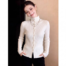 批发高品质韩系小个子高领毛衣外套<b class='q'>针织</b>衫女秋冬软糯慵懒内搭打底开