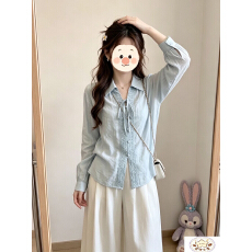 批发高品质蕾丝薄款系带<b class='q'>长袖</b>衬衫防晒早秋显瘦新款宽松花边上衣