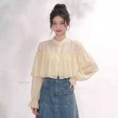 批发高品质法式绝美气质荷叶边高智感<b class='q'>衬衫</b>女装2026秋季新款休闲<b class='q'>百搭</b>