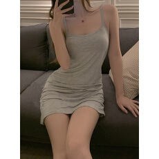 批发性感睡衣女款夏季莫代尔纯欲风带胸垫大码<b class='q'>吊带</b><b class='q'>睡裙</b>