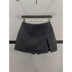 批发美式灰色开叉毛呢半身裙女秋冬复古辣妹A字防走光包臀超A短裙裤