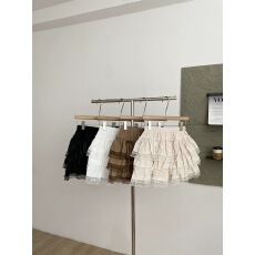 批发俏皮可爱减龄蕾丝边高腰半身裙女秋<b class='q'>冬</b>新款ins温柔百搭A字蛋糕短裙