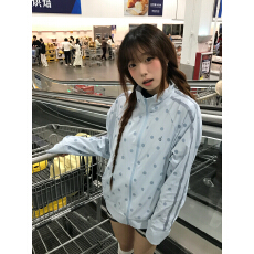 批发已出货#原版做工【广州双线格锦纶】满印波点白色立领防晒衣外套