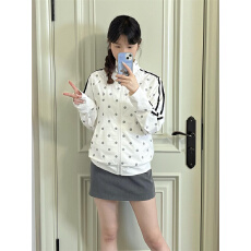 批发已出货#原版做工【广州双线格锦纶】满印波点白色立领防晒衣外套