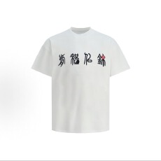 批发已出货#原版加密立体刺绣+内里铺布19支220克纯棉短袖T恤<b class='q'>男</b>女