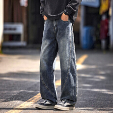 26秋季新款深度库存美式潮牌松阔腿休闲风百搭直筒牛仔裤