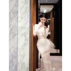 批发新款女装设计优雅性感纯欲风纯时尚露肩修身显瘦<b class='q'>连衣裙</b>包臀裙