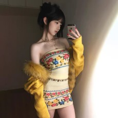 批发针织抹胸<b class='q'>连衣裙</b>女<b class='q'>春秋</b>冬2026新款收腰露肩纯欲内搭包臀短裙