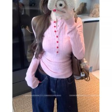 批发法式气质设计感纽扣女春季2026新款打底<b class='q'>毛衣</b>修身显瘦上衣潮