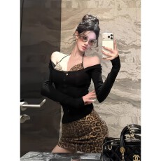 批发辣妹性感穿搭黑色修身<b class='q'>上衣</b>御姐范修身包臀半身裙百搭外出时尚套装