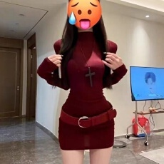 批发长袖连衣裙女秋季御姐风气质性感高领显身材收腰修身显瘦包臀短裙