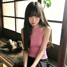 批发夏季辣妹性感镂空挂脖针织吊带背心女外穿设计感修身显瘦<b class='q'>百搭</b>上衣