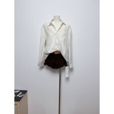 批发地球店米色蕾丝花边内搭背心微透宽松衬衫上衣薄款女夏纯欲风套装