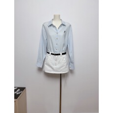 批发Peaceonesoul自制白色<b class='q'>牛仔</b>半身裙女春季显瘦包臀短裙裤套装优惠