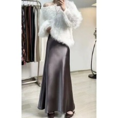 批发百搭包臀缎面包臀鱼尾<b class='q'>半身裙</b>加绒