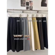 批发纯色抽绳松紧高腰阔腿休闲<b class='q'>裤</b>加绒