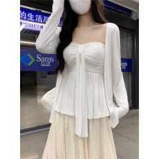 批发原版面料 40支莫代尔180克 带胸垫+<b class='q'>透明</b><b class='q'>肩带</b> 慵懒开衫抹胸套装女