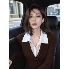 批发原版面料软糯羊绒230克1*1 独特漂亮蕾丝衬衫<b class='q'>长袖</b>t恤女上衣打底