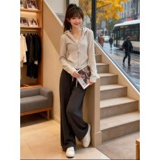 批发原版面料罗纹德绒270克 连帽<b class='q'>卫衣</b>长袖T恤女<b class='q'>开衫</b>修身显瘦上衣