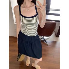 批发条纹针织吊带背心女夏季韩版辣妹<b class='q'>设计</b>感修身显瘦外穿小上衣