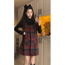 批发龙年新年战袍小个子一整<b class='q'>套装</b>毛呢背心连衣裙子秋冬季2025新款女装