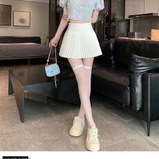 批发西装百褶裙小个子半身裙女春夏<b class='q'>大码</b>高腰百搭a字裙防走光显瘦短裙