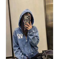 批发2026秋季新款HC家高级刺绣洗水炒盐连帽<b class='q'>卫衣</b>外套